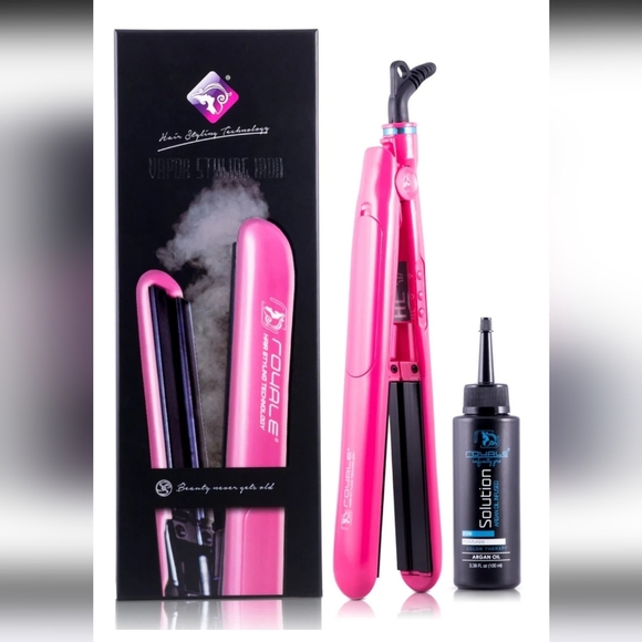 NIB-Royale Ceramic Vapor Styling FlatIron, Argan Infusion Oil, Shoe Holder-SET - Picture 2 of 14